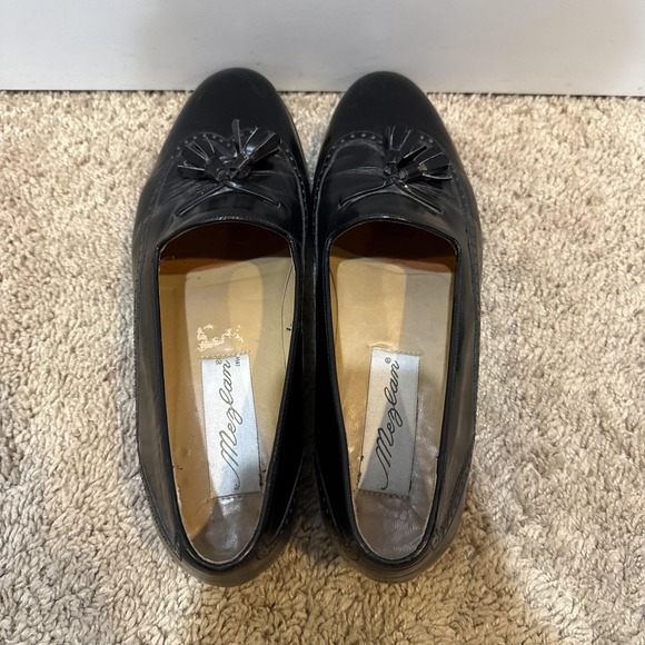 Mezlan Shoes Mens Size 8.5 Black Leather Tassel Loafers Slip On Brogue Dress main image 4